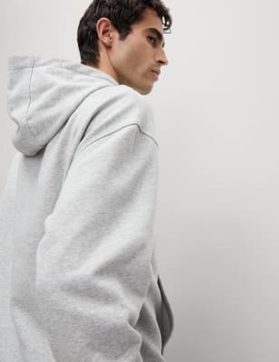 

Mens M&S Collection Oversized Cotton Rich Hoodie - Mid Grey, Mid Grey