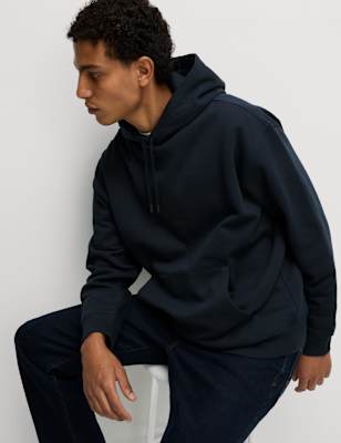 

Mens M&S Collection Oversized Cotton Rich Hoodie - Dark Navy, Dark Navy