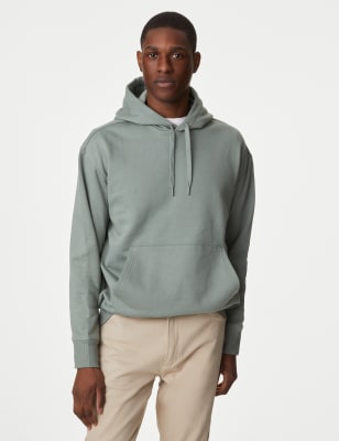 

Mens M&S Collection Oversized Cotton Rich Hoodie - Sage Green, Sage Green