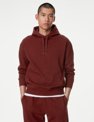 

Mens M&S Collection Oversized Cotton Rich Hoodie - Claret, Claret