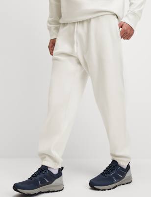 

Mens M&S Collection Cotton Rich Oversized Joggers - Ecru Mix, Ecru Mix