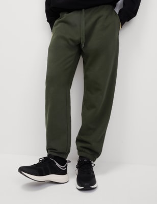 

Mens M&S Collection Jogginghose in Übergröße mit hohem Baumwollanteil - Dark Khaki, Dark Khaki