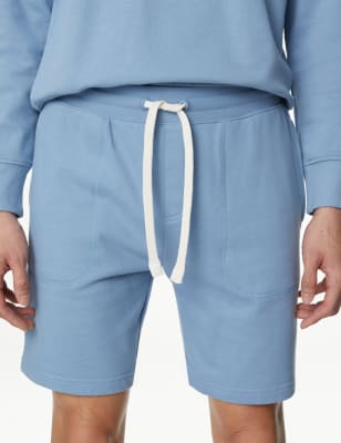 

Mens M&S Collection Jersey-Shorts aus reiner Baumwolle mit Kordelzug - Light Airforce, Light Airforce