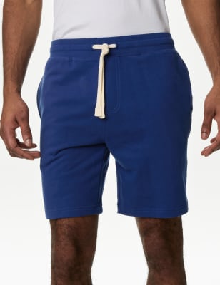 

Mens M&S Collection Pure Cotton Drawstring Jersey Shorts - Rich Blue, Rich Blue