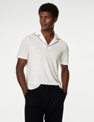 

Mens Autograph Linen Rich Polo Shirt - Ivory, Ivory