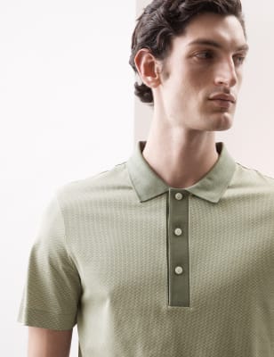 

Autograph Polo de jacquard 100 % algodón Supima®Mens - Light Verdigris, Light Verdigris