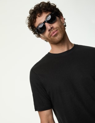 

Mens M&S Collection T-Shirt aus reinem Leinen - Black, Black