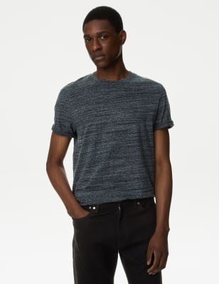 

Mens M&S Collection Pure Cotton Crew Neck T-Shirt - Charcoal Mix, Charcoal Mix