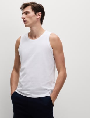 

Mens M&S Collection Pure Cotton Vest - White, White