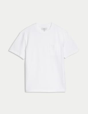 

Mens M&S Collection Pure Cotton Midweight Pocket T-shirt - White, White