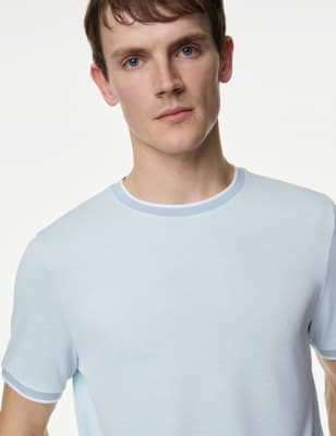 

Mens M&S Collection Soft Touch T-Shirt - Pale Blue, Pale Blue