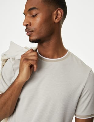 

Mens M&S Collection Soft Touch T-Shirt - Natural, Natural