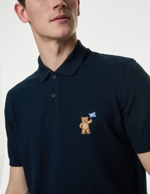 

Polo 100% algodón Spencer Bear™ de EscociaMens - Dark Navy, Dark Navy