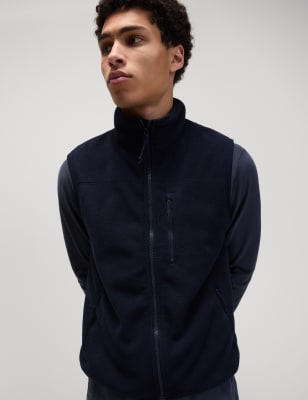 

Mens Goodmove Funnel Neck Fleece Gilet - Navy, Navy