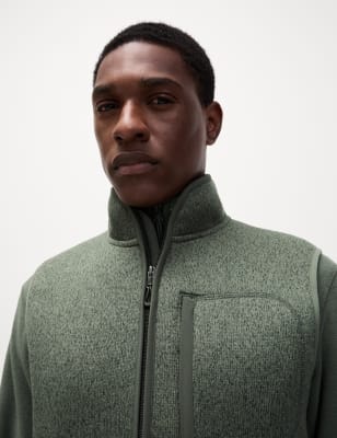 

Mens Goodmove Fleece Funnel Neck Gilet - Moss Green, Moss Green