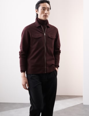 

Mens Autograph Cotton Rich Twill Textured Overshirt - Raisin, Raisin