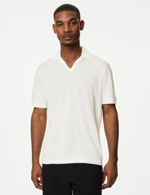 

Mens M&S Collection Pure Linen Polo Shirt - Ivory, Ivory