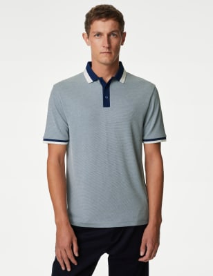 

Mens M&S Collection Tipped Polo Shirt - Rich Blue, Rich Blue