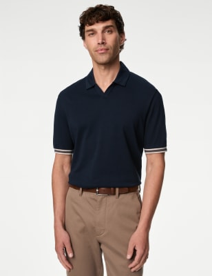 

Mens M&S Collection Pure Cotton Tipped Polo Shirt - Navy Mix, Navy Mix