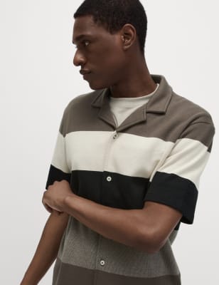 

Mens M&S Collection Doppelstrick-Poloshirt aus reiner Baumwolle - Mole Mix, Mole Mix