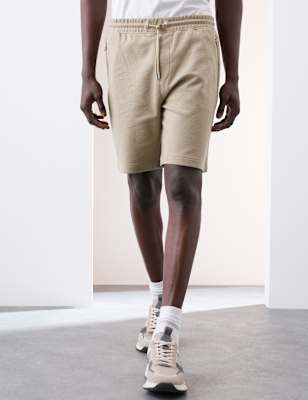 

Mens Autograph Cotton Rich Waffle Shorts, Sand