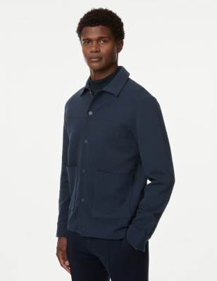 

Mens Autograph Cotton Rich Jersey Jacket - Dark Navy, Dark Navy