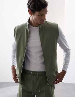 

Mens Autograph Cotton Rich Gilet, Smokey Green