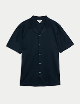 

Mens Autograph Pure Cotton Revere Polo Shirt, Dark Navy