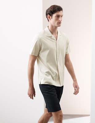 

Mens Autograph Pure Cotton Revere Polo Shirt, Ivory