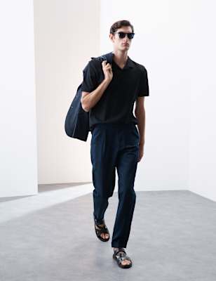 

Mens Autograph Cotton Rich Micro Pique Coolmax™ Polo Shirt, Dark Navy