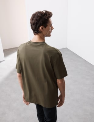 

Mens Autograph Extra großes T-Shirt aus reiner Supima-Baumwolle - Dark Olive, Dark Olive