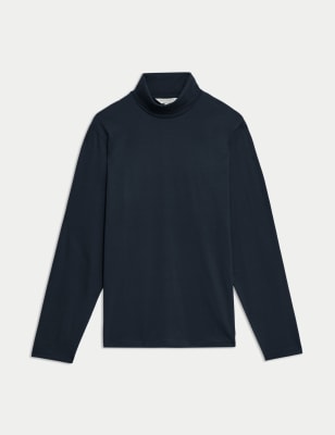 

Mens Autograph Pure Supima® Cotton Long Sleeve T-Shirt - Dark Navy, Dark Navy