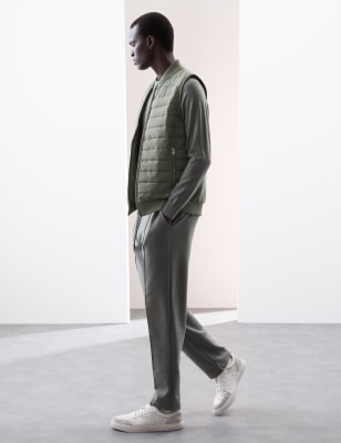 

Mens Autograph Cotton Rich Zip Up Quilted Gilet with Stormwear™ - Smokey Green, Smokey Green