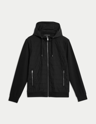 

Mens Autograph Cotton Rich Zip Up Hooded Jacket with Stormwear™ - Black, Black