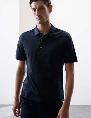 

Mens Autograph Cotton Rich Coolmax® Polo Shirt - Dark Navy, Dark Navy