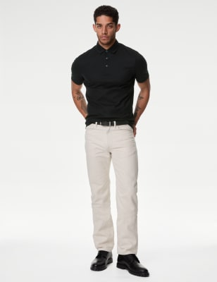 

Mens Autograph Micro-Piqué-Poloshirt aus reiner Baumwolle - Black, Black