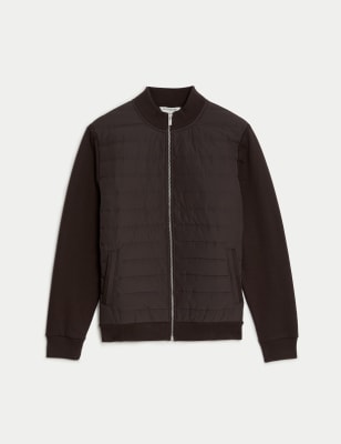 

Mens Autograph Quilted Bomber Jacket - Dark Brown, Dark Brown