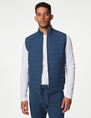 

Mens Autograph Cotton Blend Zip Up Gilet - Denim, Denim