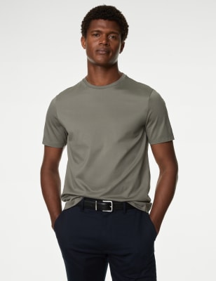 

Mens Autograph Pure Supima® Cotton Crew Neck T-shirt - Sage Green, Sage Green