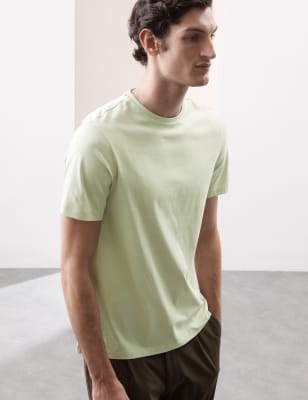 

Mens Autograph Pure Supima® Cotton Crew Neck T-shirt - Pale Green, Pale Green