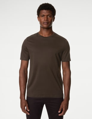 

Autograph Camiseta de algodón 100 % Supima® con cuello redondoMens - Dark Brown, Dark Brown