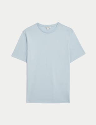 

Mens Autograph Pure Supima® Cotton Crew Neck T-shirt - Pale Blue, Pale Blue