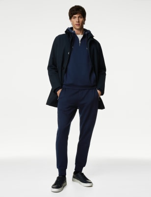 

Autograph Sudadera con capucha con media cremallera con algodónMens - Dark Navy, Dark Navy