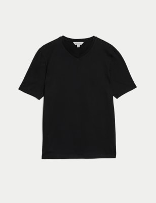 

Mens Autograph Pure Supima® Cotton V-Neck T-Shirt - Black, Black