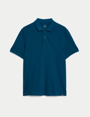 

Mens M&S Collection Piqué-Poloshirt aus reiner Baumwolle - Teal, Teal