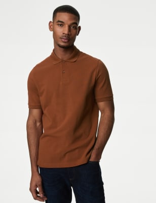 

Mens M&S Collection Pure Cotton Pique Polo Shirt - Chestnut, Chestnut