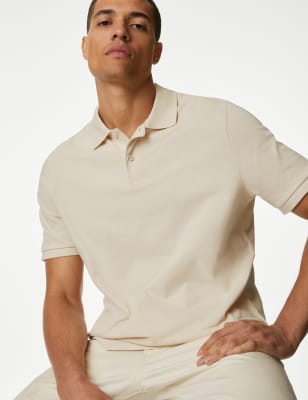 

M&S Collection Polo para hombre de ajuste estándar 100% algodón de piquéMens - Ecru, Ecru