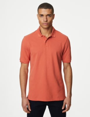 

M&S Collection Polo para hombre de ajuste estándar 100% algodón de piquéMens - Faded Orange, Faded Orange