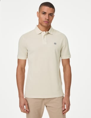 

Mens M&S Collection Pure Cotton Polo Shirt - Ecru, Ecru