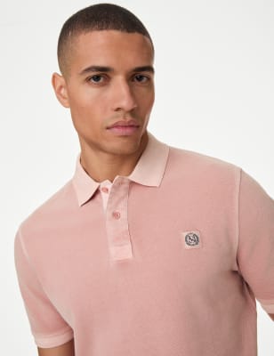 

Mens M&S Collection Pure Cotton Polo Shirt - Tea Rose, Tea Rose